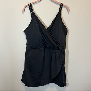 Lands’ End Black Swim Dress Swimsuit Large 14-16